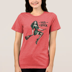 Camiseta Triblenda Bruja Divertida Vintage Puedo Conducir un Manual H