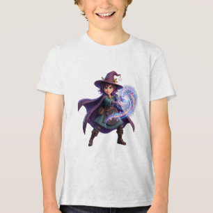 Camiseta Triblenda Bruja encantada lanzando magia Halloween fantasía