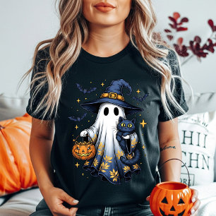 Camiseta Triblenda Bruja fantasma de Halloween   Truco o trato espelu