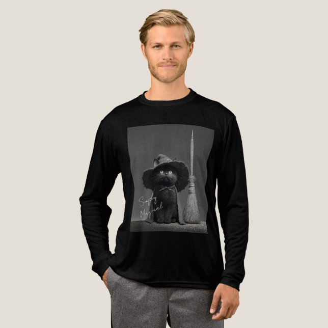 Camiseta Triblenda Bruja Gato Simplemente Mágica (Anverso Completo)