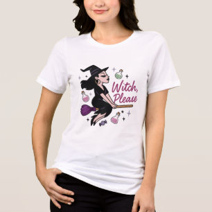 Camiseta Triblenda Bruja Por Favor Halloween Sassy Divertida Bruja
