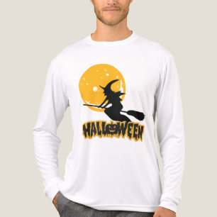 Camiseta Triblenda Bruja Voladora de Halloween Luna Llena