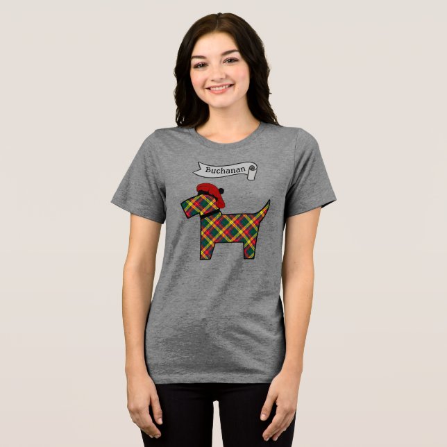 Camiseta Triblenda Buchanan Tartan Scottie Dog Personalized (Anverso Completo )
