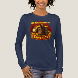 Camiseta Triblenda Buenos Días Sol Bigfoot Café Humor Arte