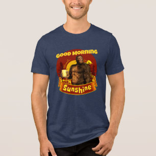 Camiseta Triblenda Buenos Días Sol Bigfoot Café Humor Arte