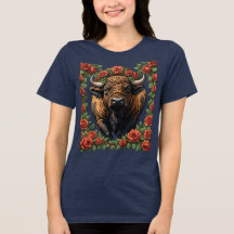 Búfalo Rodeado De Rosas Rojas