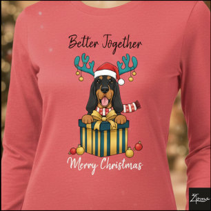 Camiseta Triblenda Bufanda de Reno de Sabueso de Navidad Regalo Gráfi
