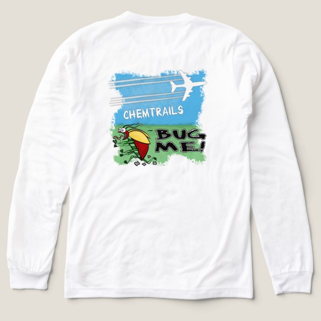 Camiseta Triblenda Bug huyendo del plano de la pista de química (Diseño trasero)