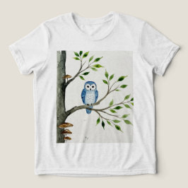 Camiseta Triblenda Búho azul en una rama de árbol