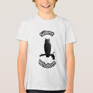 Camiseta Triblenda **Búho del Bosque Nocturno – Ilustración Realista