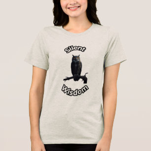 Camiseta Triblenda **Búho del Bosque Nocturno – Ilustración Realista