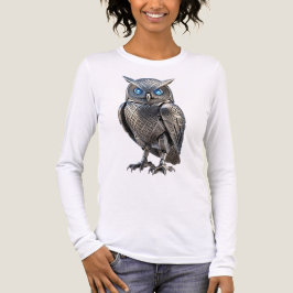 Camiseta Triblenda Búho Mecánico Celta Plateado Steampunk