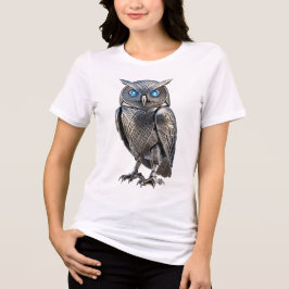 Camiseta Triblenda Búho Mecánico Celta Plateado Steampunk