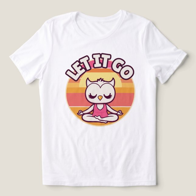 Camiseta Triblenda búho meditación lindo (Diseño delantero )