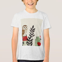 Camiseta Triblenda Búho y un pájaro