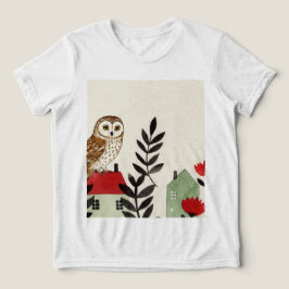 Camiseta Triblenda Búho y un pájaro