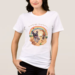 Camiseta Triblenda Bulldog Francés Alegre y Salpicadura de Café – Pat