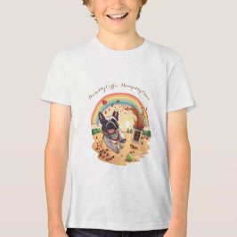 Camiseta Triblenda Bulldog Francés Alegre y Salpicadura de Café – Pat