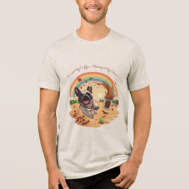 Camiseta Triblenda Bulldog Francés Alegre y Salpicadura de Café – Pat