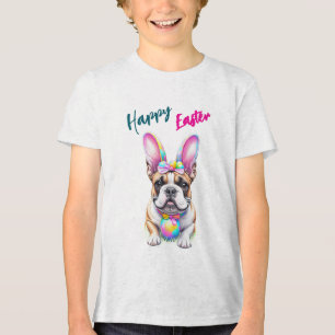 Camiseta Triblenda Bulldog Francés Bunny Pascua Bulldogge