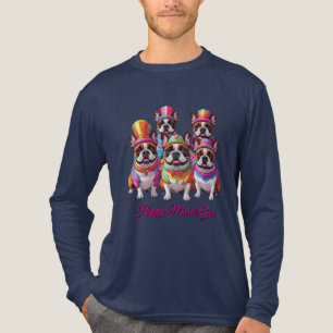Camiseta Triblenda Bulldog francés Mardi Gras
