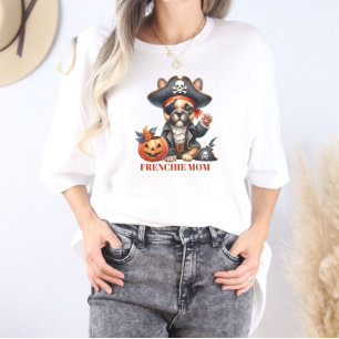 Camiseta Triblenda Bulldog Francés Pirata Halloween Frenchie Mamá