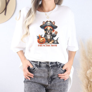 Camiseta Triblenda Bulldog Francés Pirata Halloween Frenchie Mamá