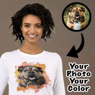 Camiseta Triblenda Bulldog o Foto de Perro Grunge Mamá de Perro 