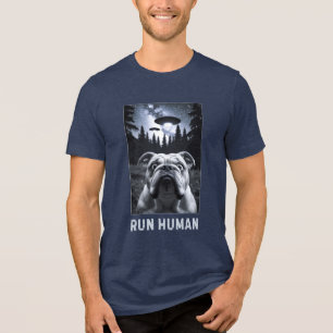 Camiseta Triblenda Bulldog Selfie OVNI Fun y un regalo extraño