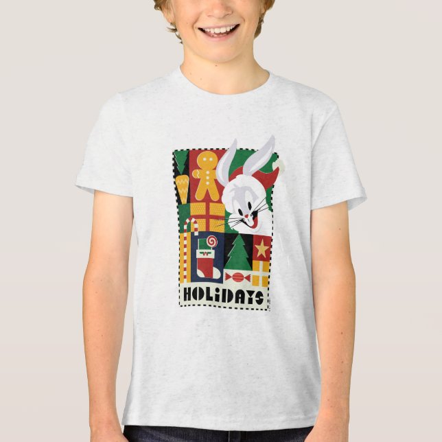 Camiseta Triblenda BUNNY™ Holidays Badge de LOONEY TUNES™ BUGS BUNNY™ (Anverso)