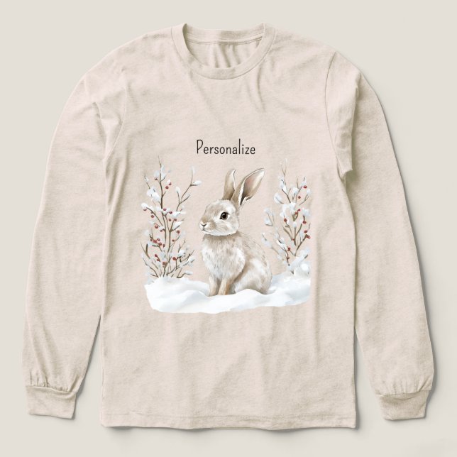 Camiseta Triblenda Bunny Rabbit in Snow Christmas (Diseño traserp)