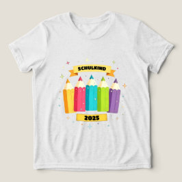 Camiseta Triblenda Bunte Stifte mit Sternchen - Schulkind 2026