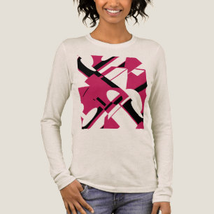 Camiseta Triblenda Burgundy Black Diagonal Geométrica Art inspirado e