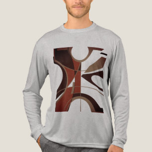 Camiseta Triblenda Burgundy Brown Black Bold Gran Resumen Geométrico