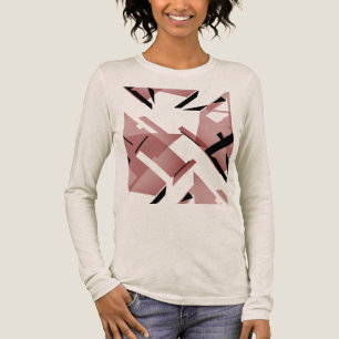 Camiseta Triblenda Burgundy Rosa Formas Negras Abstracto Inspirado en