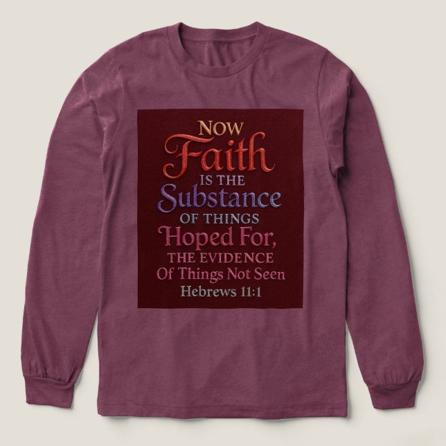 Camiseta Triblenda Burgundy Women's Hebrews Faith Quote (Diseño traserp)