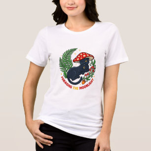 Camiseta Triblenda Buscando La Luz De La Luna Gato Negro Y Mujer Hong