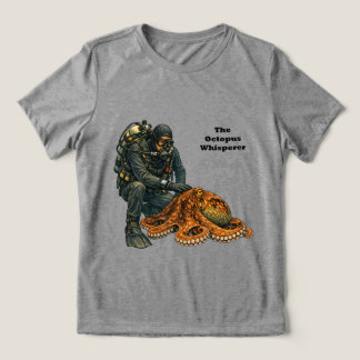 Camiseta Triblenda Buzo de buceo acariciando un gran pulpo URM