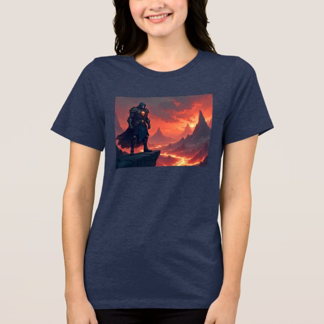 Camiseta Triblenda Caballero oscuro de la llama (Anverso)