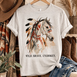 Camiseta Triblenda Caballo Pintado Salvaje Valiente Indómito