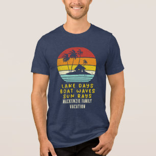 Camiseta Triblenda Cabaña de Playa de Palmeras Vacaciones Familiares