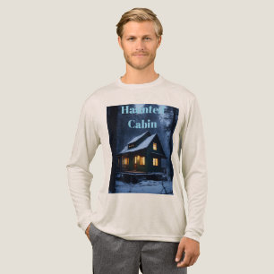Camiseta Triblenda Cabaña Embrujada en el Bosque por la Noche – Niebl