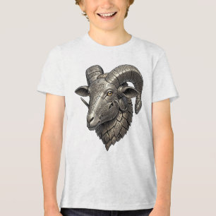 Camiseta Triblenda Cabeza de carnero de plata celta poderosa con patr