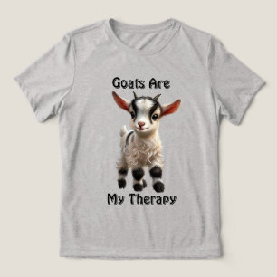 Camiseta Triblenda Cabra bebé con pelaje esponjoso y expresión brilla