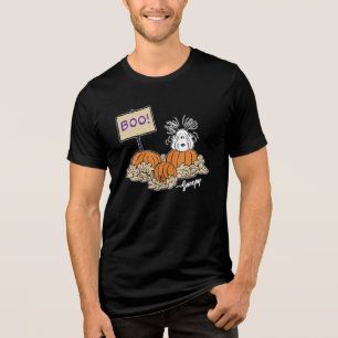 Camiseta Triblenda Cacahuetes   Boo de parche de calabaza de Snoopy!
