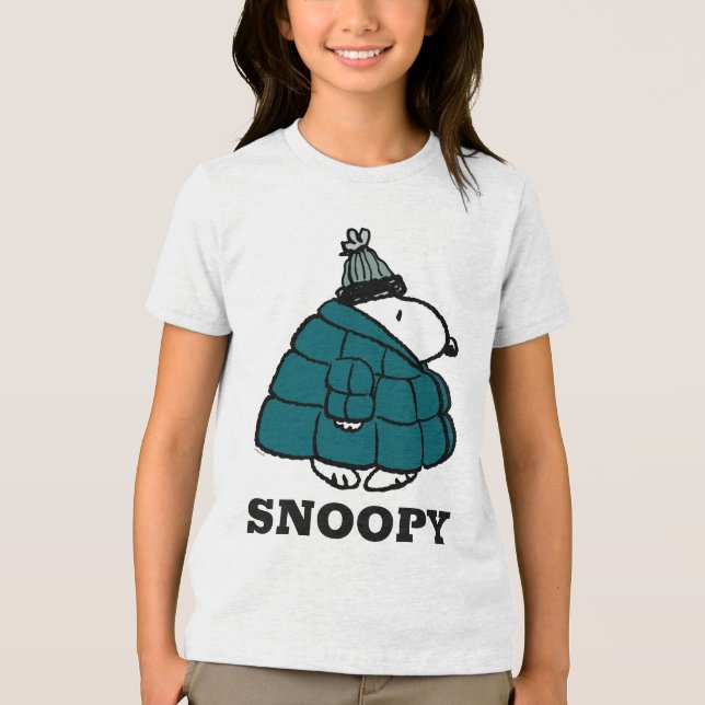 Camiseta Triblenda Cacahuetes | Chaqueta Snoopy Winter Puffer (Anverso)