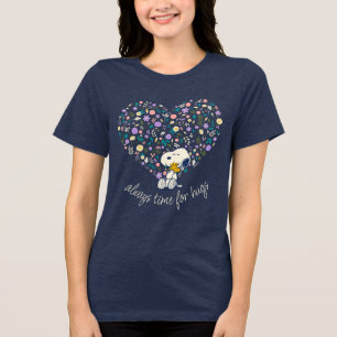 Camiseta Triblenda Cacahuetes en Flor Corazón de Snoopy