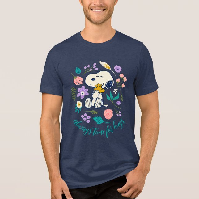 Camiseta Triblenda Cacahuetes en flor | Snoopy & Woodstock Flower Hug (Anverso)