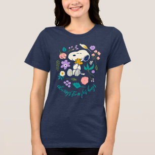 Camiseta Triblenda Cacahuetes en flor   Snoopy & Woodstock Flower Hug
