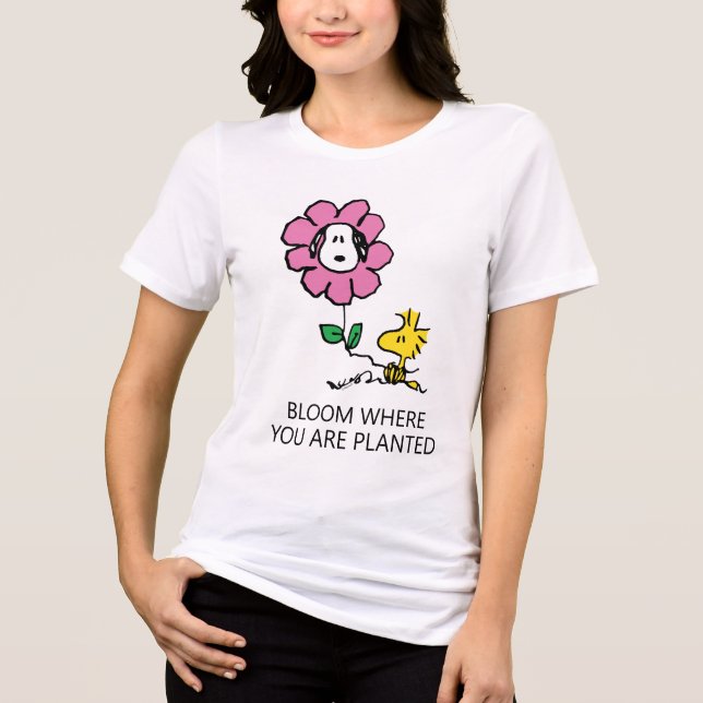 Camiseta Triblenda Cacahuetes | Flor Snoopy & Woodstock (Anverso)